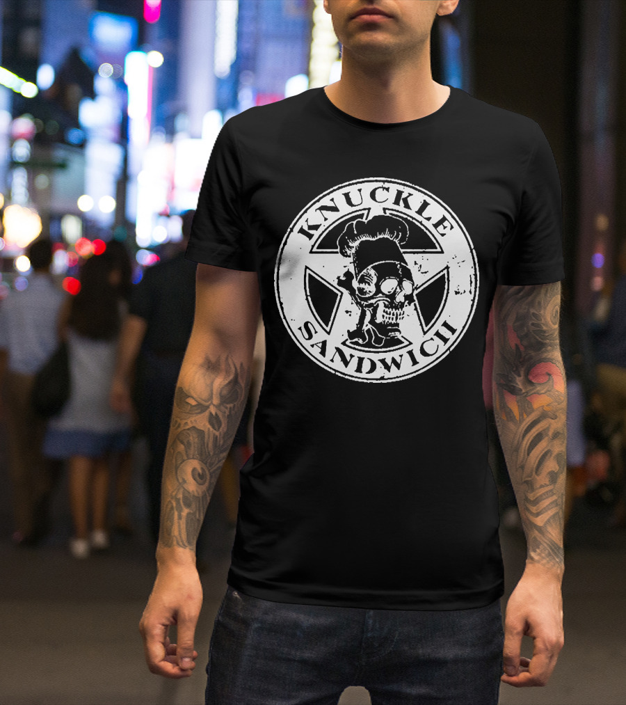 Knuckle Sandwich Skull Chef Emblem T-Shirt