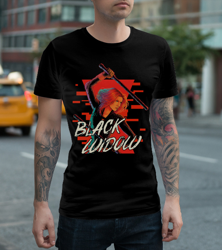 Marvel Black Widow Dynamic Action Pose T-Shirt
