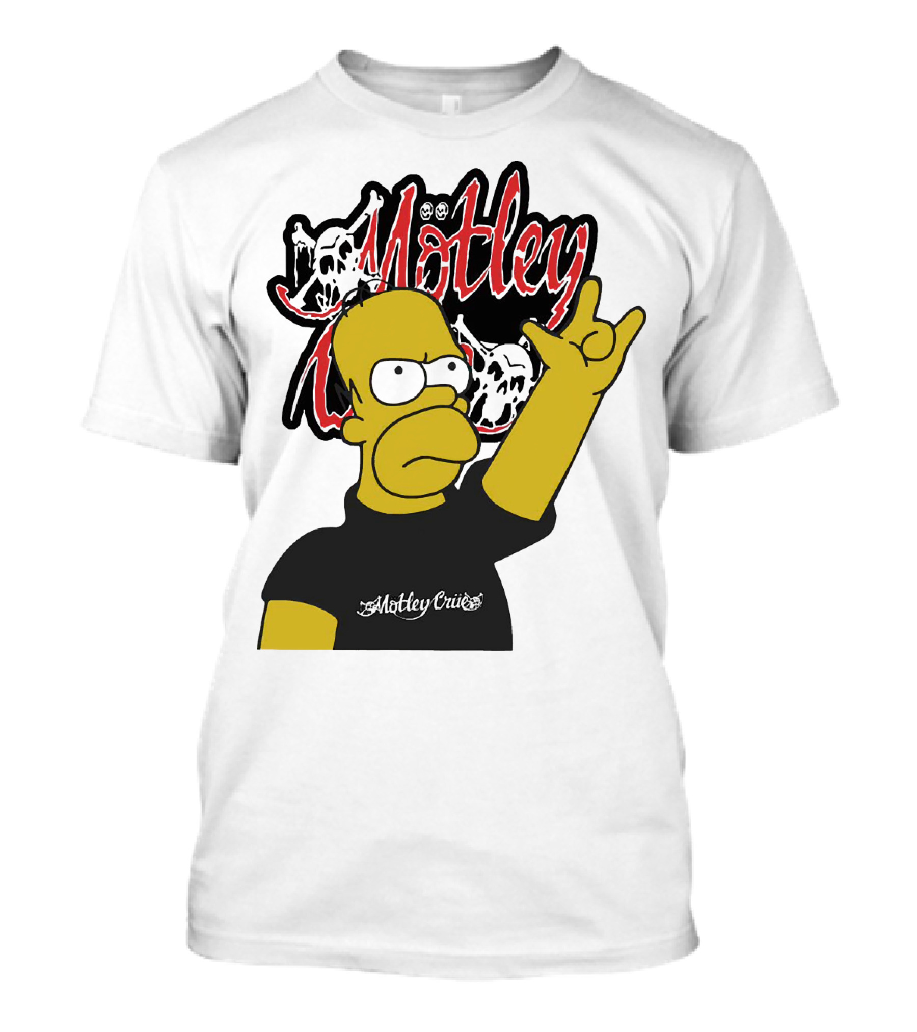 Homer Simpson Motley Crue Rock Salute T-Shirt