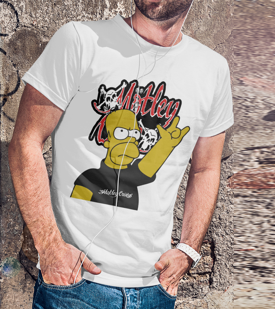 Homer Simpson Motley Crue Rock Salute T-Shirt