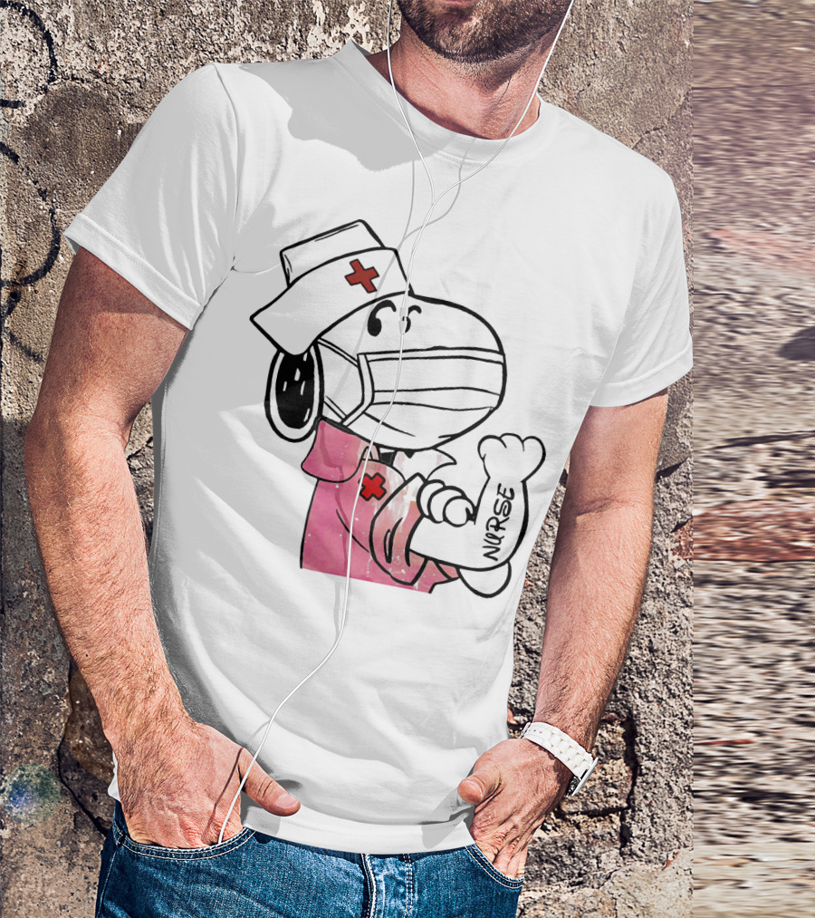 Snoopy Nurse With Arm Tattoo Showing Strength T-Shirt