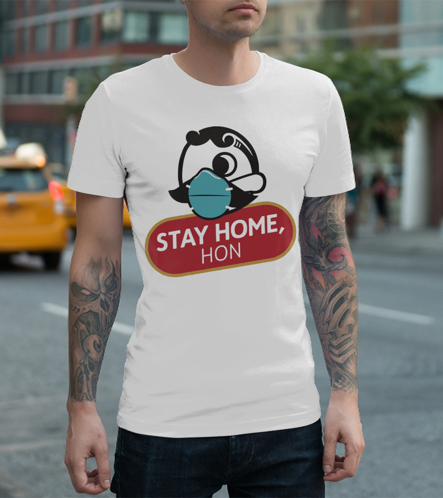 Stay Home Hon Rosie the Riveter Mask T-Shirt