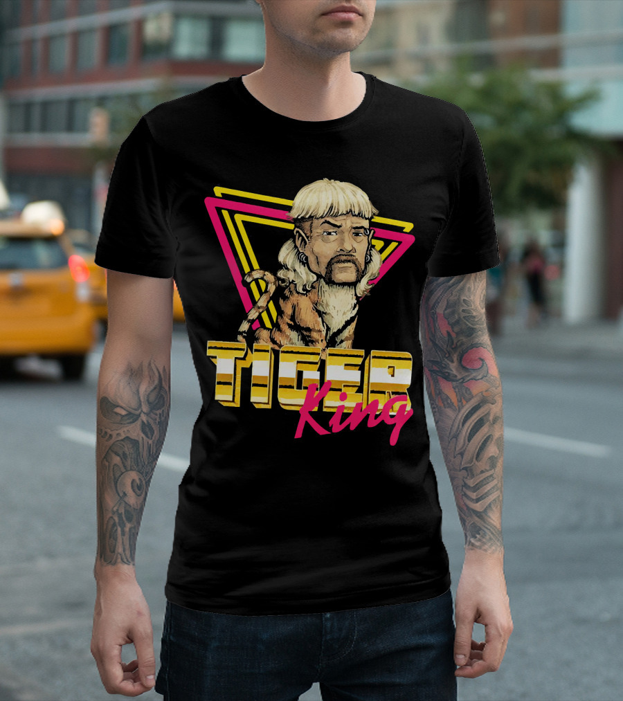 Tiger King Joe Exotic Ladies Vintage Retro Neon T-Shirt