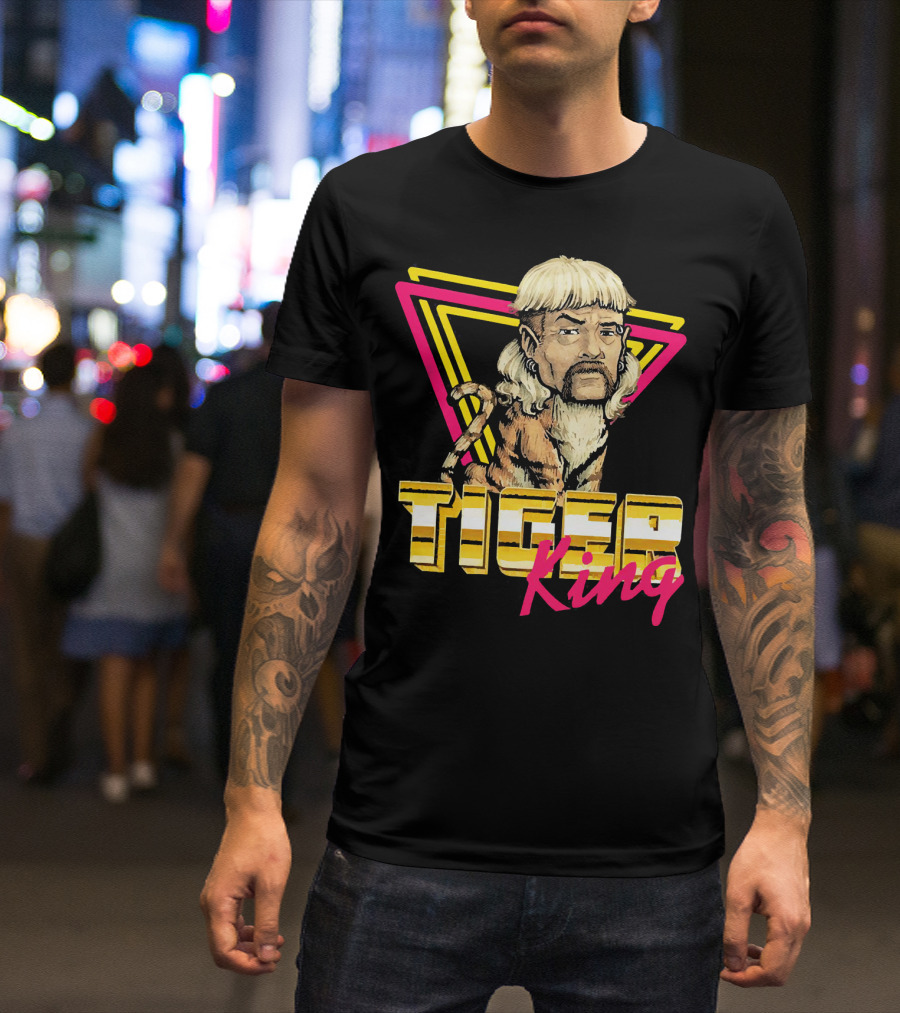 Tiger King Joe Exotic Ladies Vintage Retro Neon T-Shirt