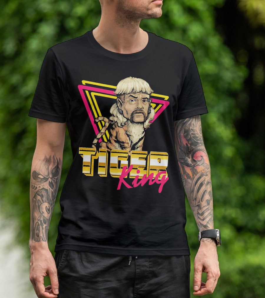 Tiger King Joe Exotic Ladies Vintage Retro Neon T-Shirt