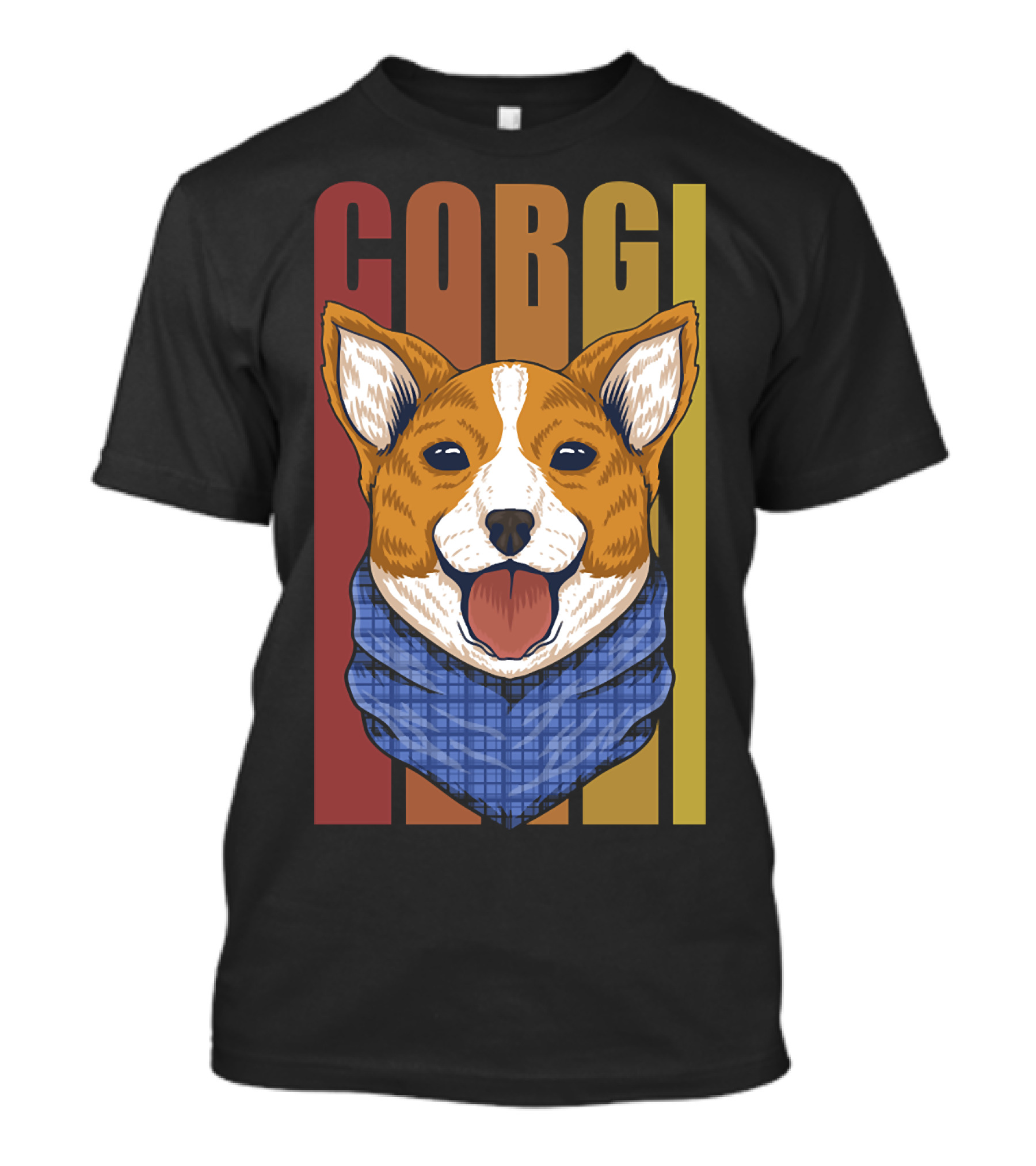 Corgi Dog Bandana Retro 158 T-Shirt