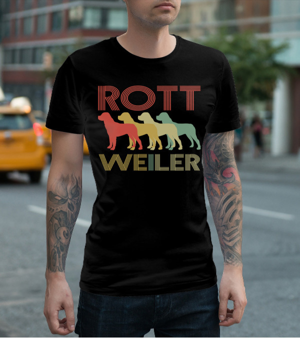 Rottweiler Dog Breed Pet Lover Rottie 157 Rainbow T-Shirt