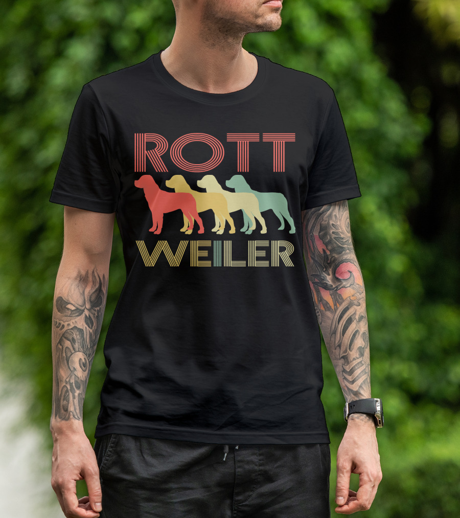 Rottweiler Dog Breed Pet Lover Rottie 157 Rainbow T-Shirt