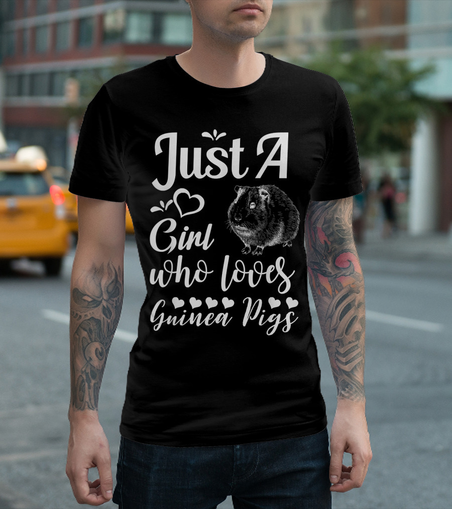 Just A Girl Who Loves Guinea Pigs Cute Guinea Pig 90s Style Girls T-Shirt
