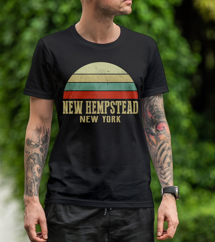 NEW HEMPSTEAD NEW YORK Vintage Retro Sunset Stripes T-Shirt
