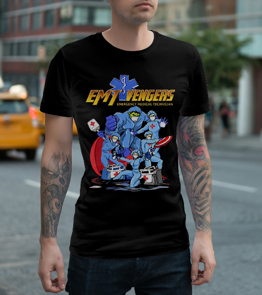 EMT Vengers Emergency Medical Technician Superhero T-Shirt
