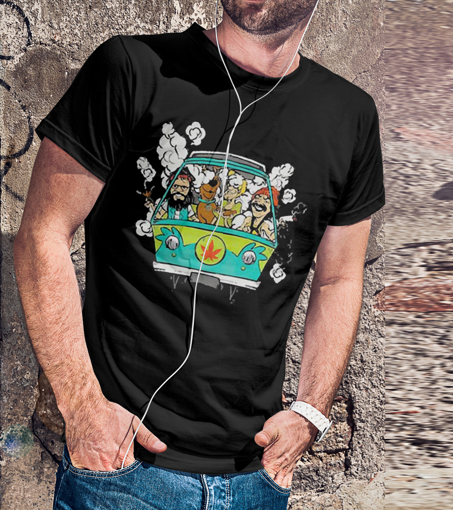 Scooby Doo Cheech And Chong In Van With Smoke T-Shirt
