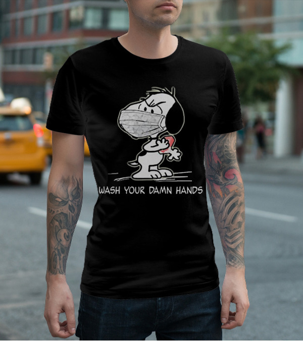 Snoopy Masked Wash Your Damn Hands T-Shirt