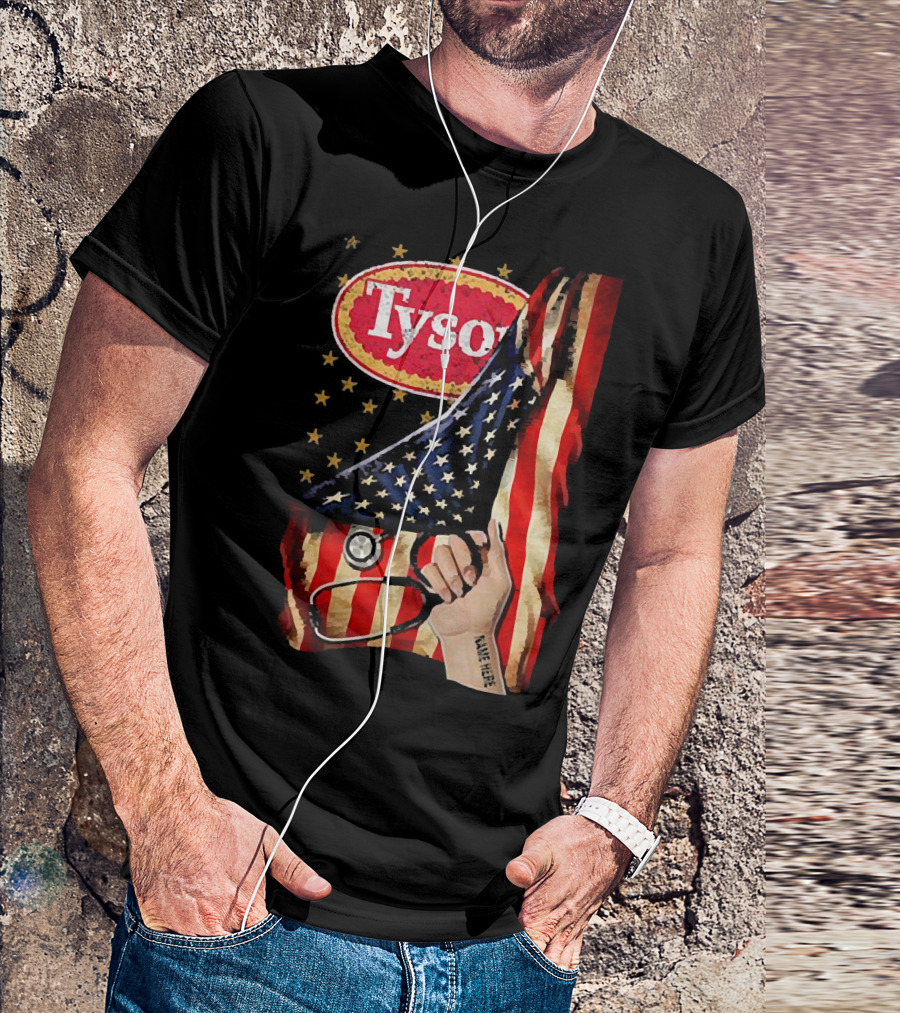 Tyson Foods American Flag Tattoo Sleeve T-Shirt