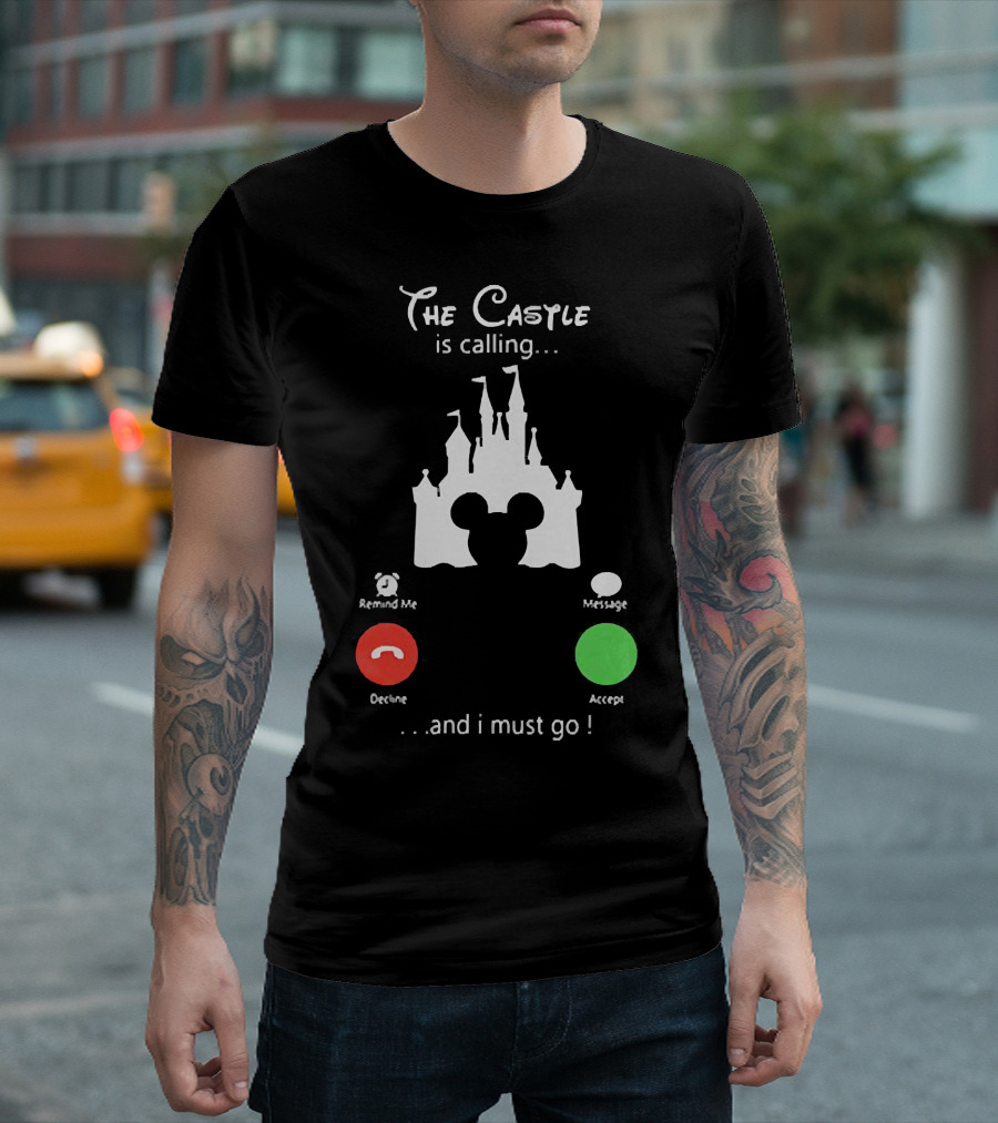 The Castle Is Calling And I Must Go Disney Silhouette Mickey Icon Accept Decline T-Shirt