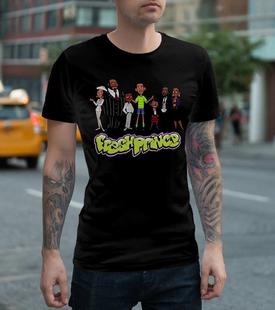 Fresh Prince Characters Cartoon Family T-Shirt