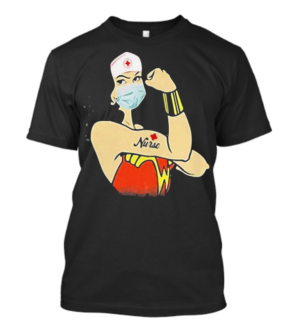 Wonder Woman Nurse Masked Tattoo Flexing T-Shirt