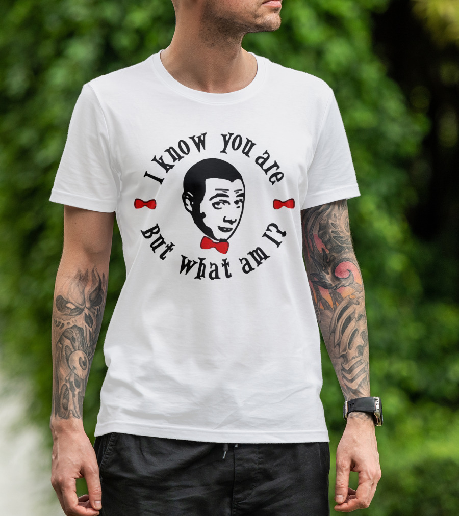 I Know You Are But What Am I Pee-wee Herman Face With Red Bowties T-Shirt