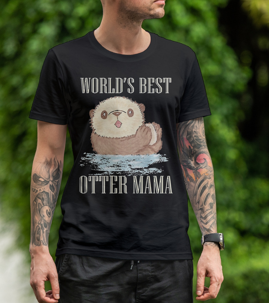 World's Best Otter Mama Cute Watercolor Otter T-Shirt