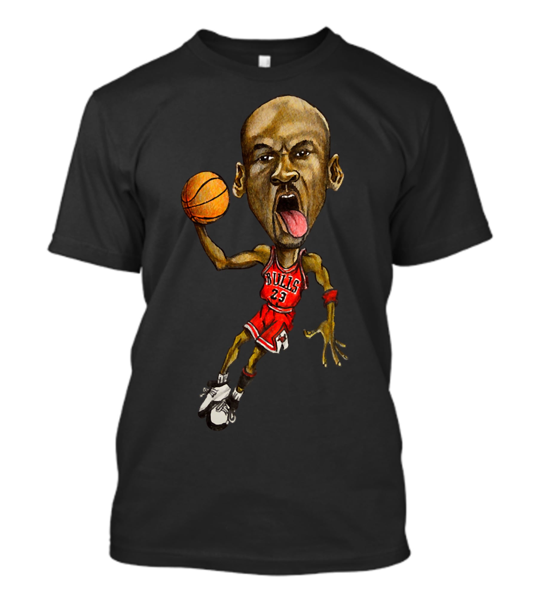 AIR Jordan Bulls 23 Caricature Basketball T-Shirt
