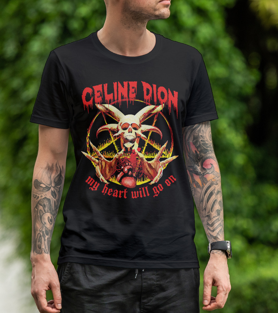 Celine Dion My Heart Will Go On Metal Skeleton T-Shirt