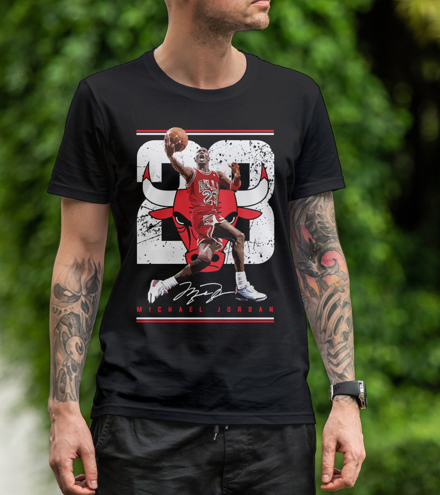 Michael Jordan Bulls 23 Iconic Dunk Signature T-Shirt
