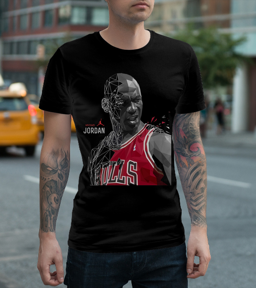 Michael Jordan Bulls Geometric Art 15 T-Shirt