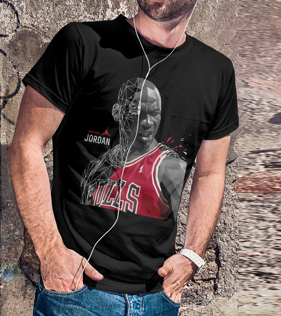 Michael Jordan Bulls Geometric Art 15 T-Shirt
