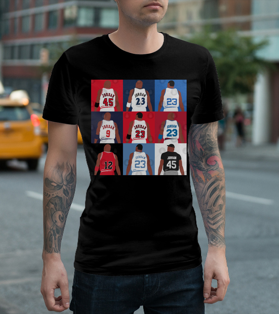Michael Jordan Number Grid 23 45 9 12 T-Shirt
