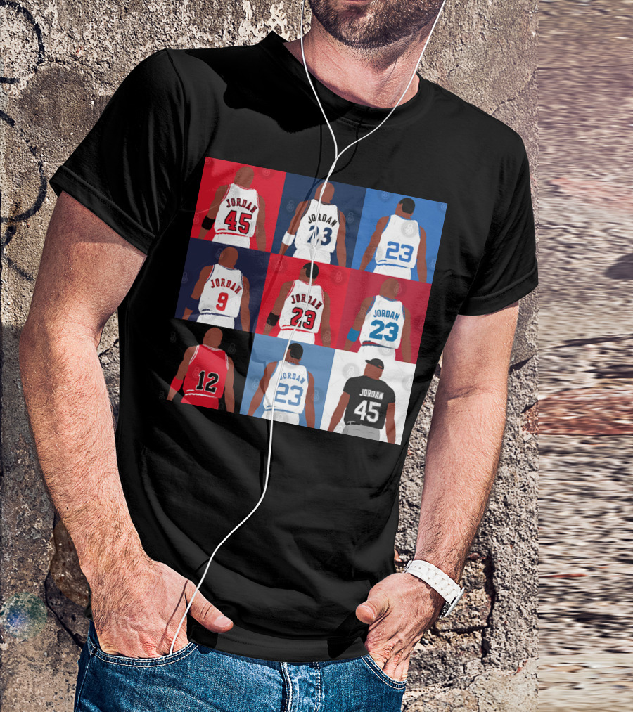 Michael Jordan Number Grid 23 45 9 12 T-Shirt