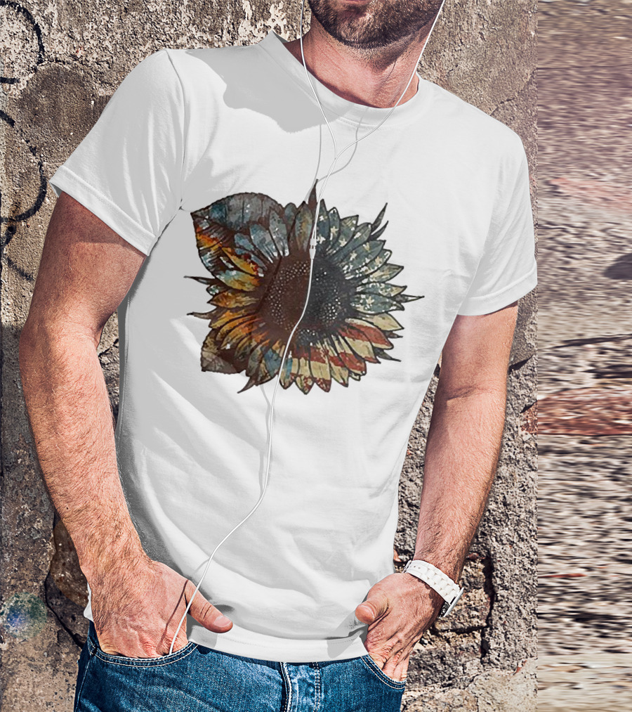 Sunflower American Flag T-Shirt