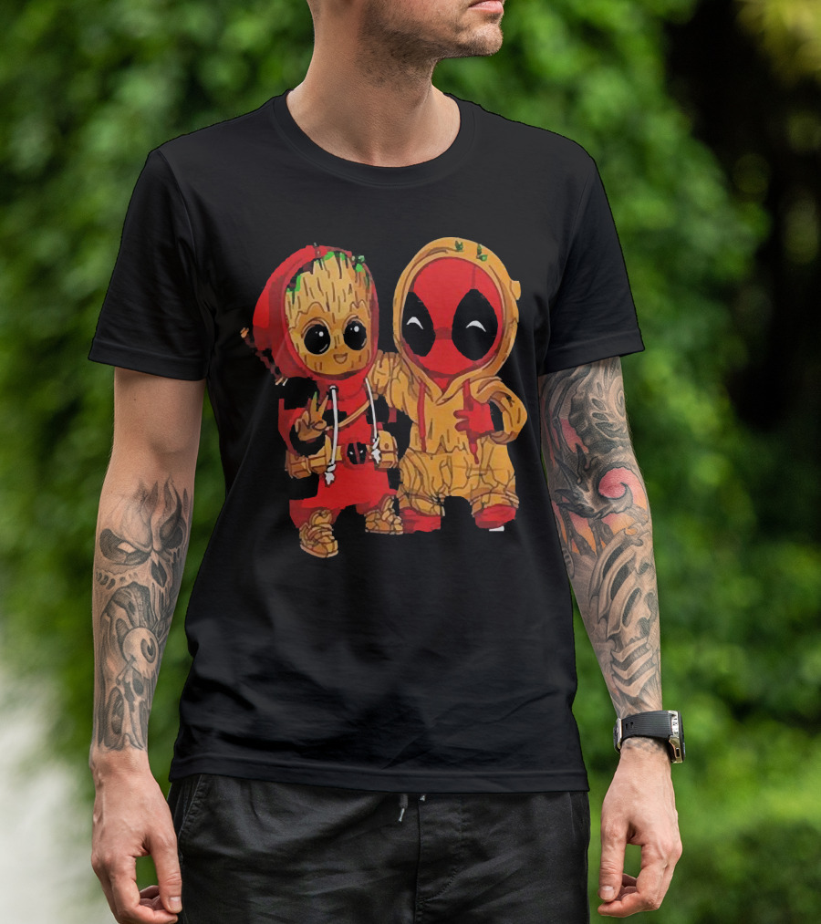 BABY GROOT AND BABY DEADPOOL HOODIE FRIENDS T-Shirt