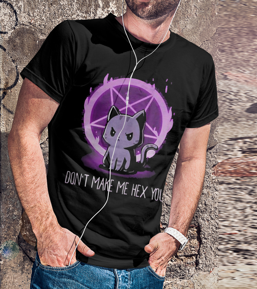 Don't Make Me Hex You Cat With Pentagram T-Shirt