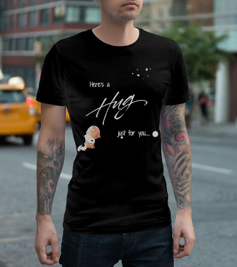 Here's a Hug Just for You with Stars and Daisy Flower T-Shirt