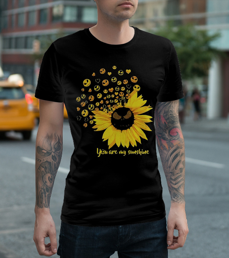 Jack Skellington Sunflower You Are My Sunshine Emojis T-Shirt