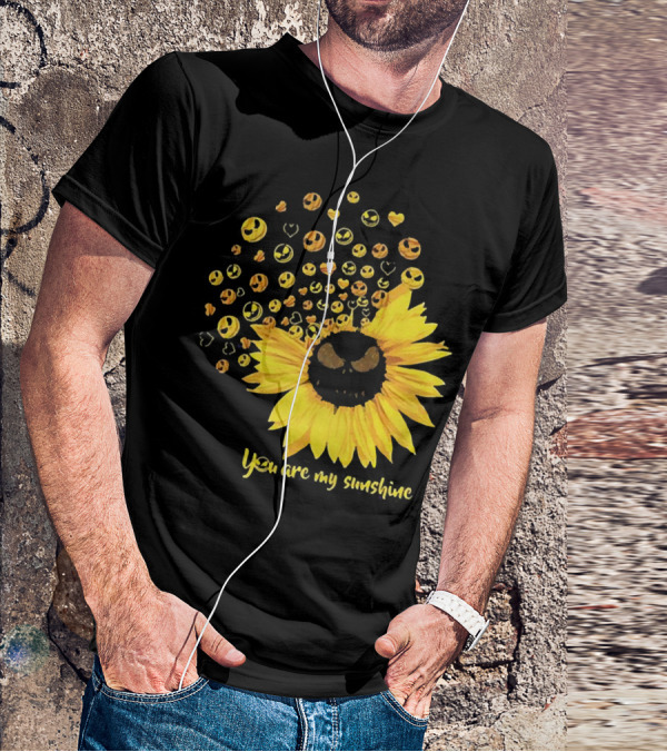 Jack Skellington Sunflower You Are My Sunshine Emojis T-Shirt