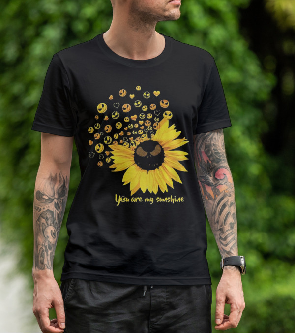 Jack Skellington Sunflower You Are My Sunshine Emojis T-Shirt