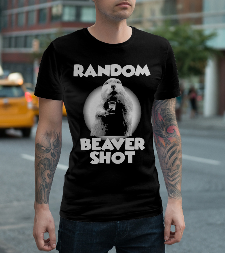Random Beaver Shot Holding Drink T-Shirt