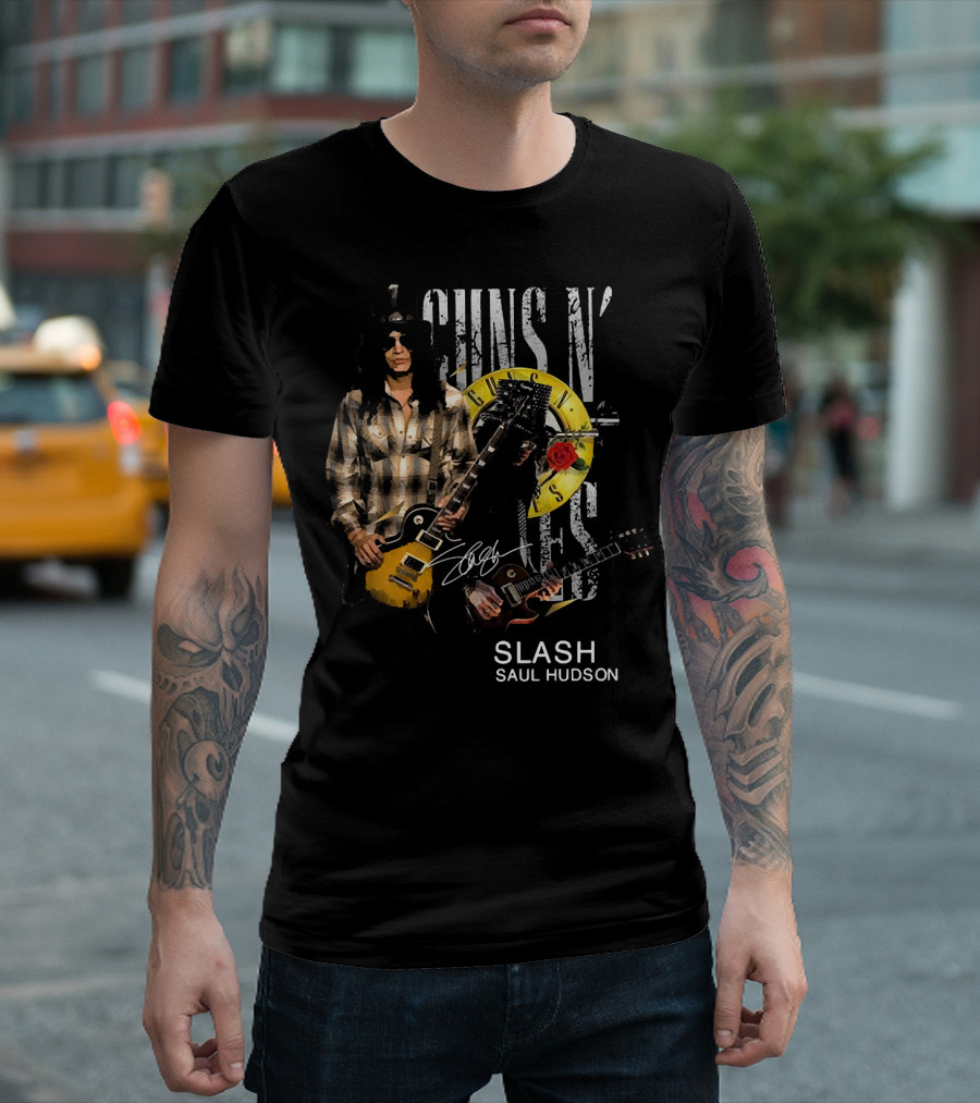 Guns N’ Roses Slash Saul Hudson Signature Image T-Shirt