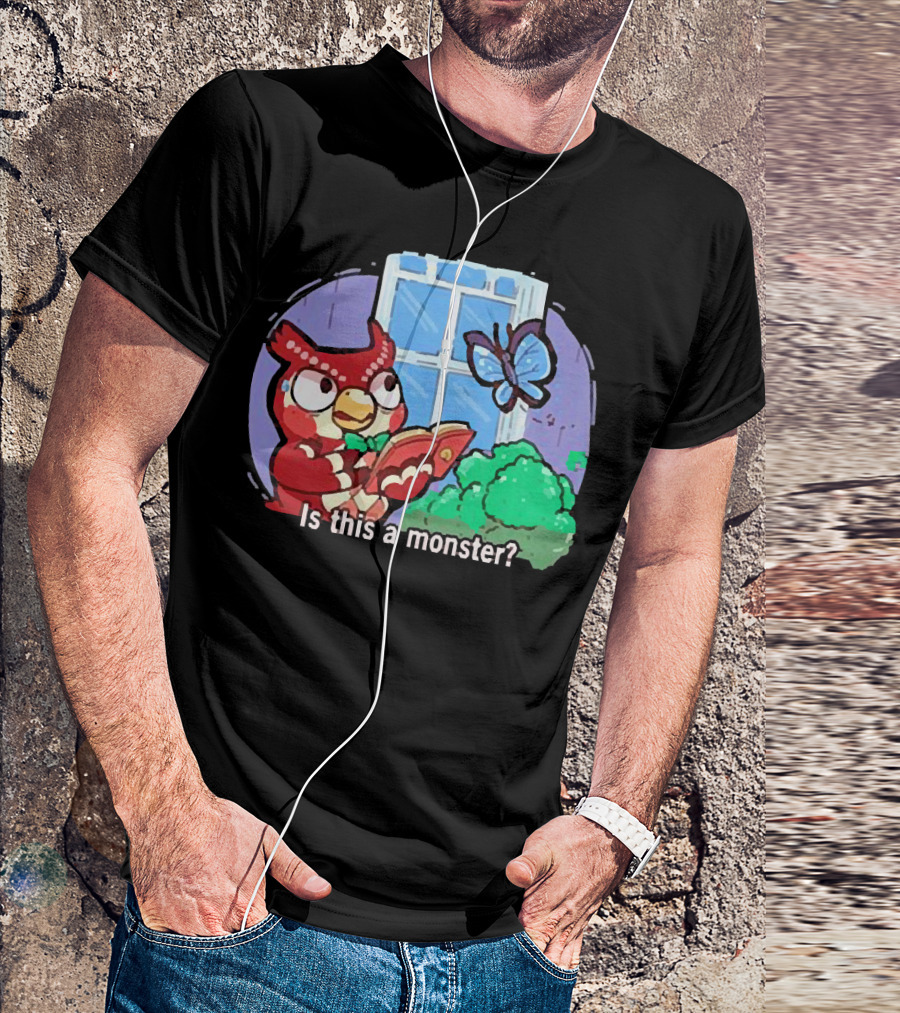 Owl Is This A Monster With Book And Butterfly By Window T-Shirt