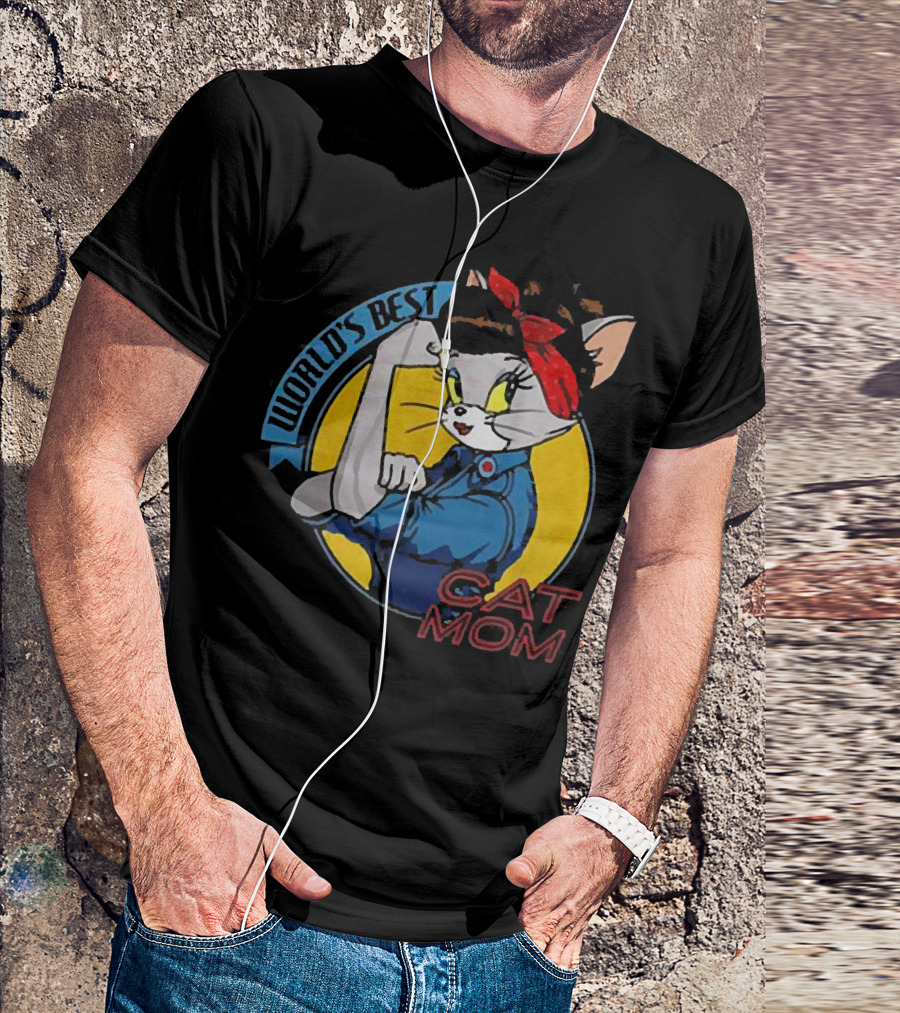 World's Best Cat Mom Rosie The Riveter T-Shirt
