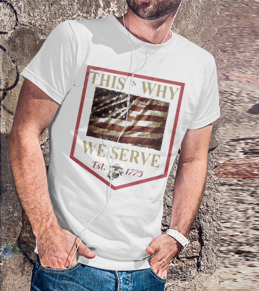 This Is Why We Serve Est 1775 American Flag And Eagle Emblem T-Shirt