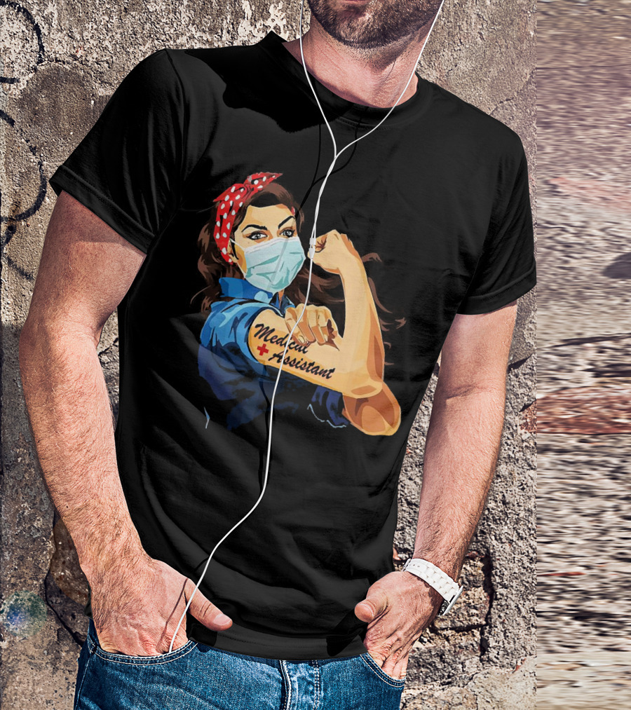 Medical Assistant Strong Woman Face Mask Iconic T-Shirt