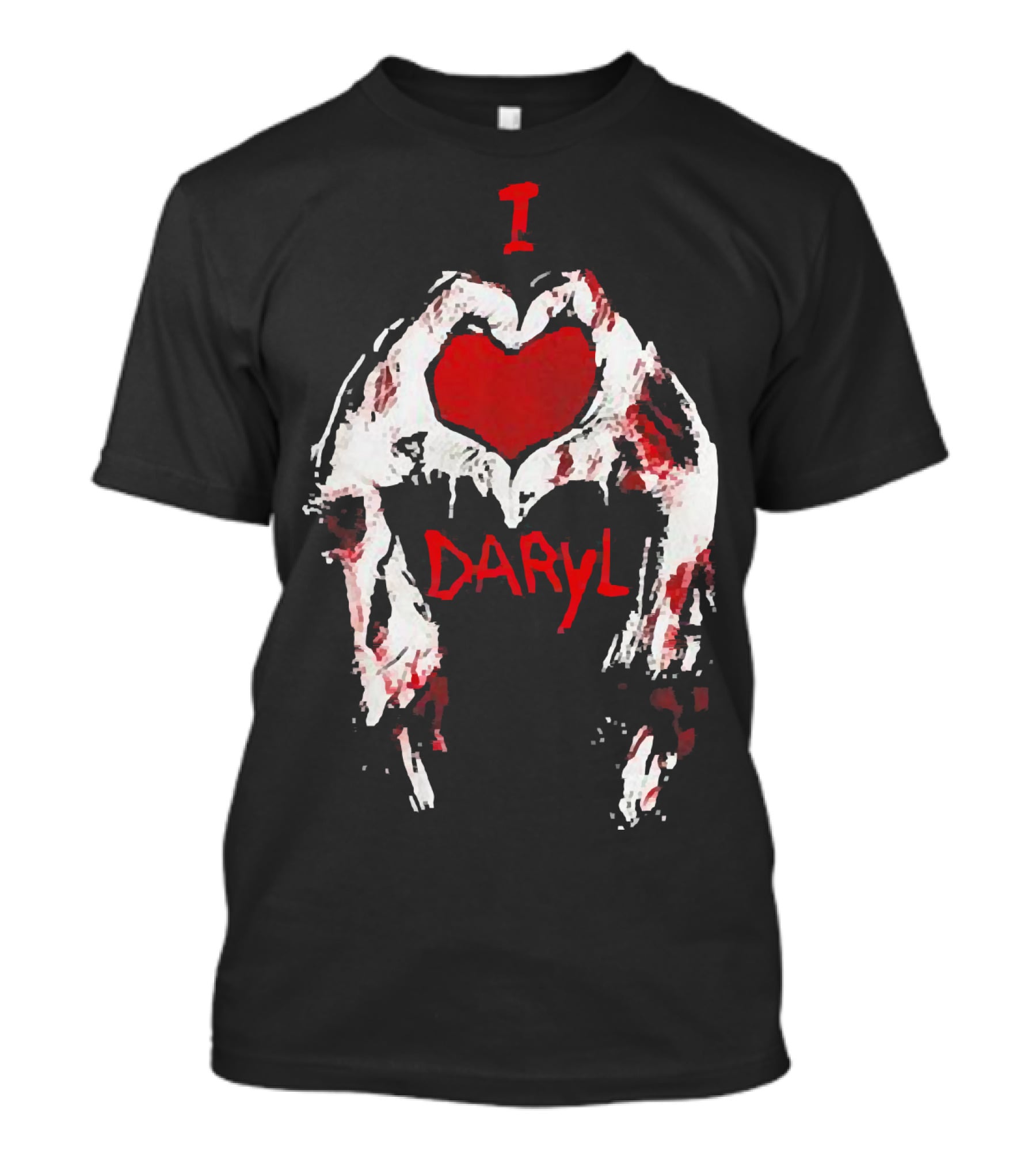 I Love Daryl The Walking Dead Zombie Heart Wings T-Shirt