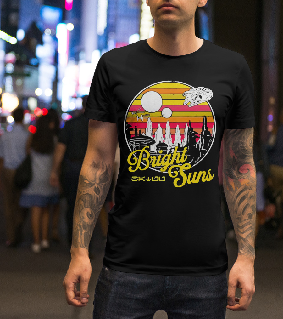 Bright Suns Star Wars Inspired Galactic Sunset Scene T-Shirt