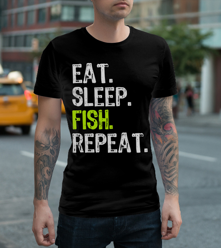 Eat Sleep Fish Repeat Funny Fishing 148 T-Shirt