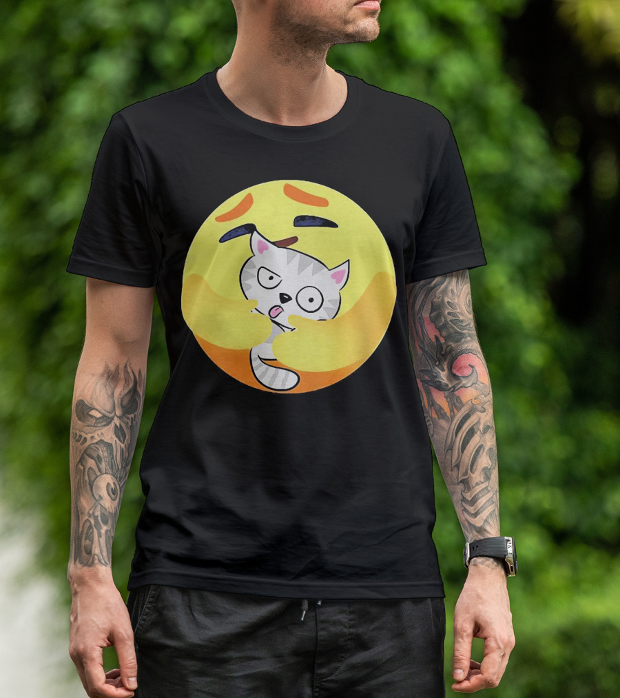 Icon Care Emoji Embrace Cat T-Shirt
