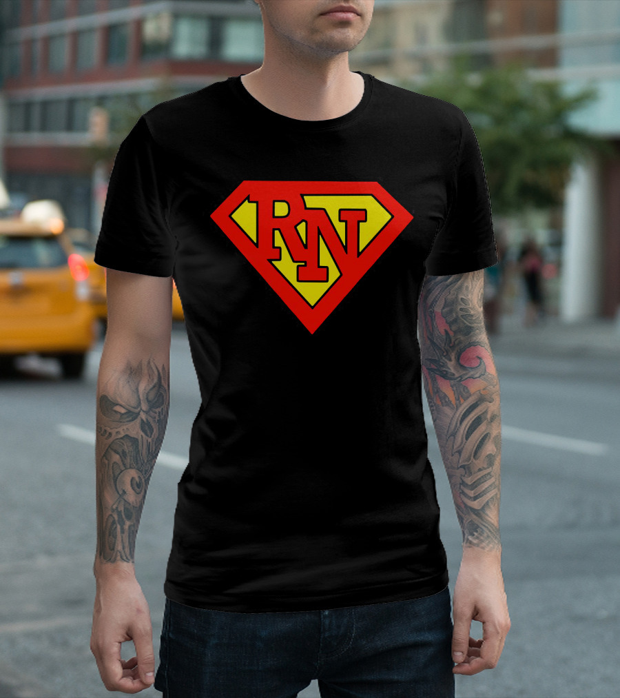 RN Superhero Nurse Emblem T-Shirt