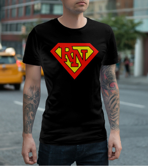 RN Superhero Nurse Emblem T-Shirt