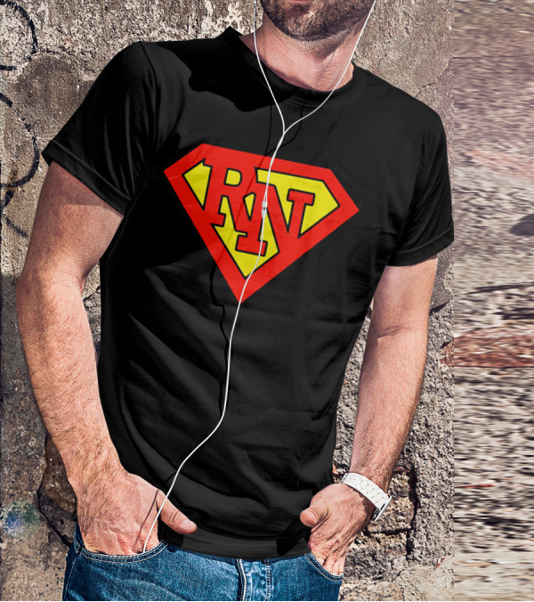 RN Superhero Nurse Emblem T-Shirt